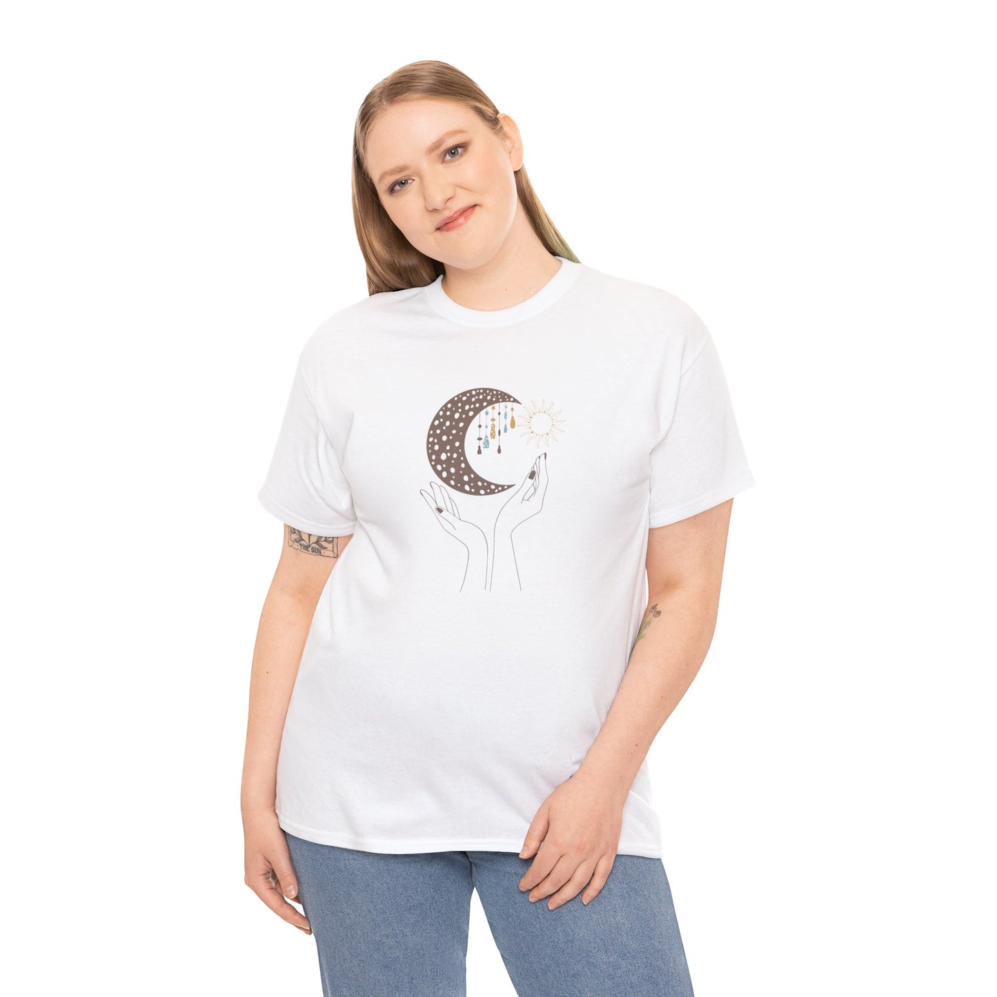 Unisex Heavy Cotton Tee Adult/Teen Activewear Moon Lover Shirt Comes In Many Colors