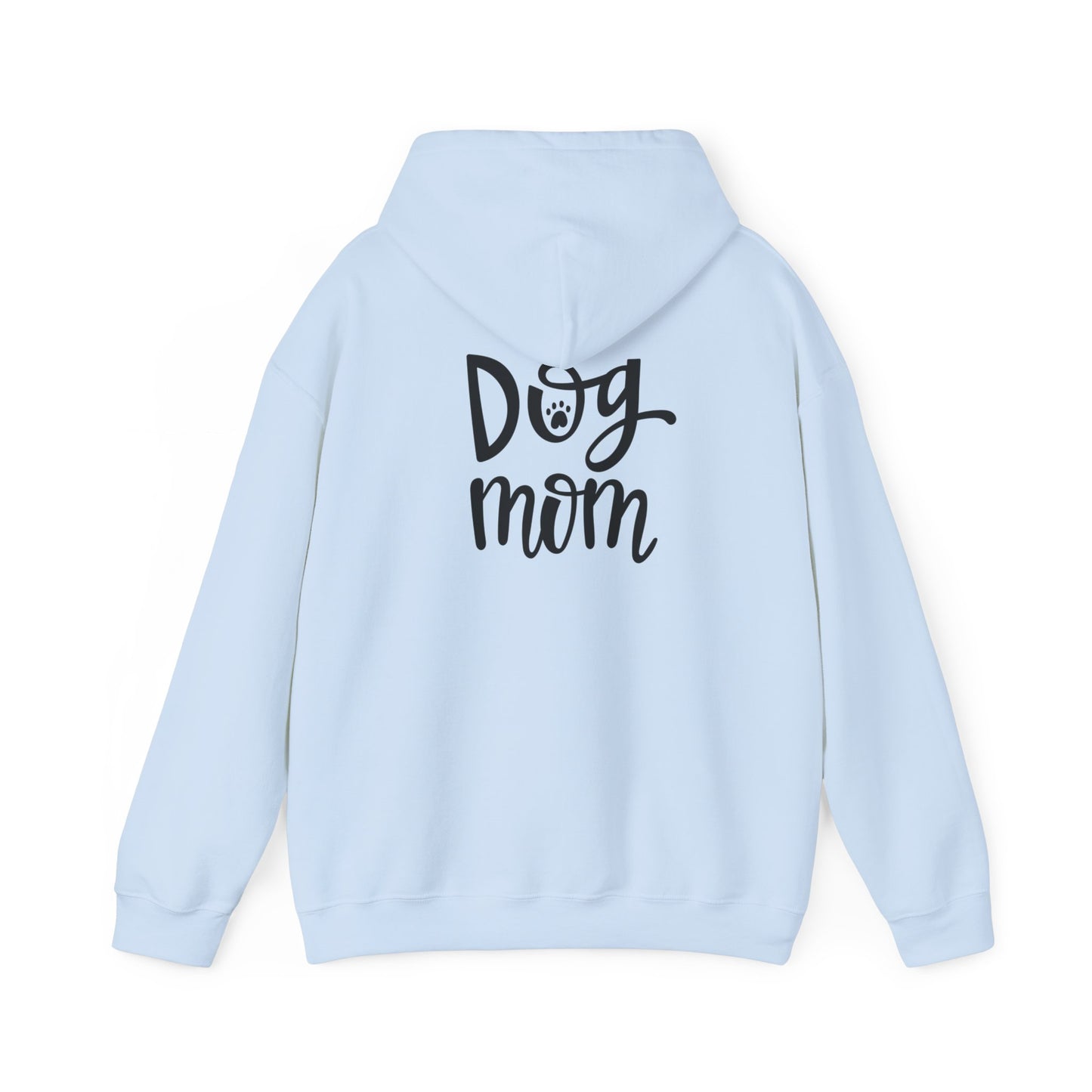 Unisex Heavy Blend™ Hooded Sweatshirt Adult/Teen Dog Mom in Black Writing on Back