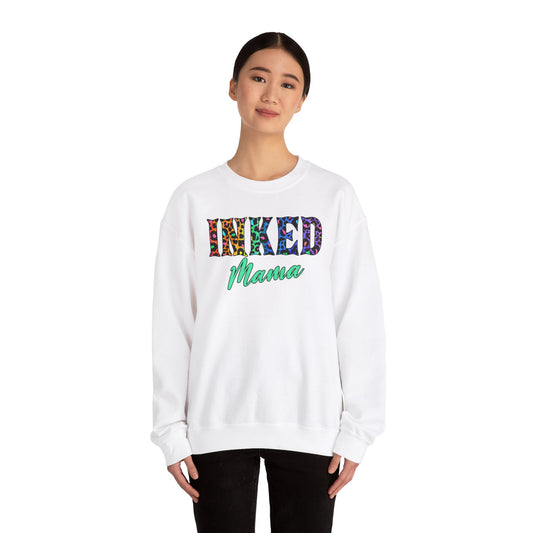 Unisex Heavy Blend™ Crewneck Sweatshirt Adult/Teen Activewear Inked Mama Bright Colors Pinks Purple Blue Customizable tiffany.trillo@icloud.com