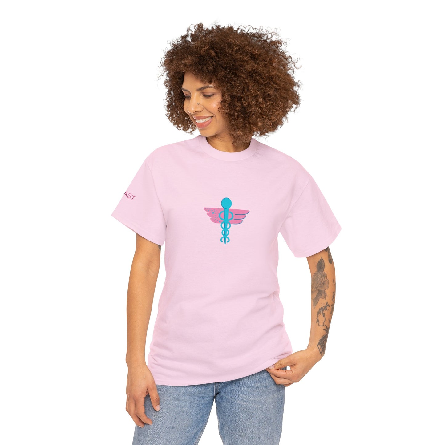 Unisex Heavy Cotton Tee 5 East Nurses Design on front and sleeve