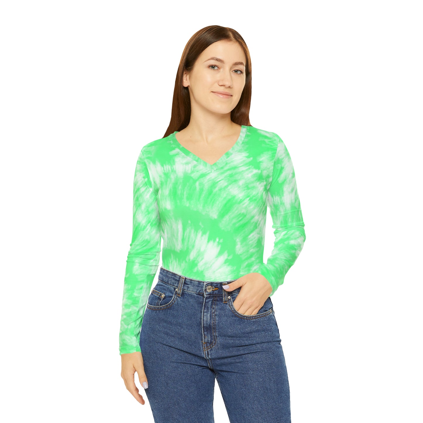 Women's Long Sleeve V-neck Shirt (AOP)