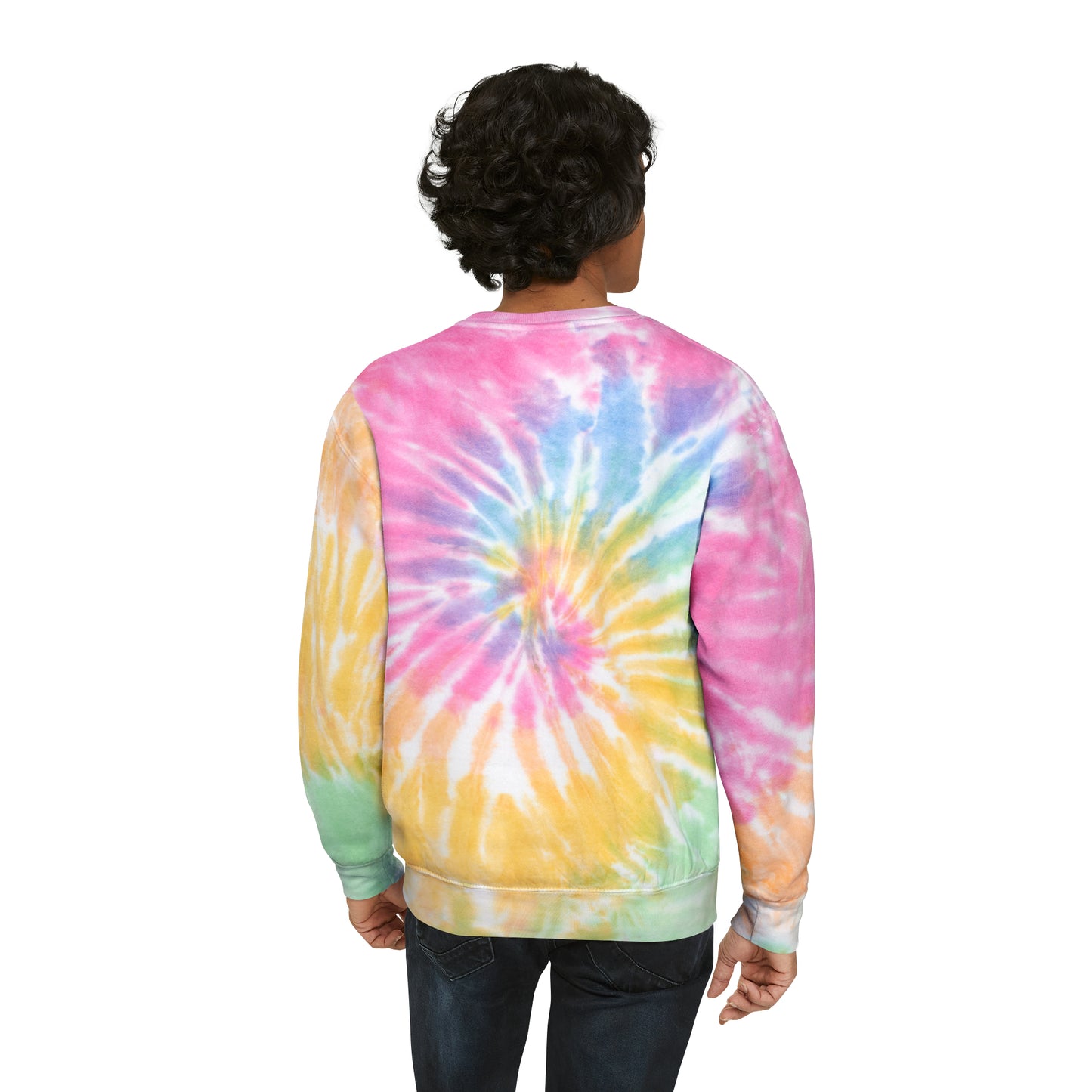 Unisex Tie-Dye Sweatshirt ADULT/TEEN CREWNECK ACTIVEWEAR BEST FRIENDS FOREVER IN PINK WHITE LETTERS PEACH HANDS PINKY PROMISE