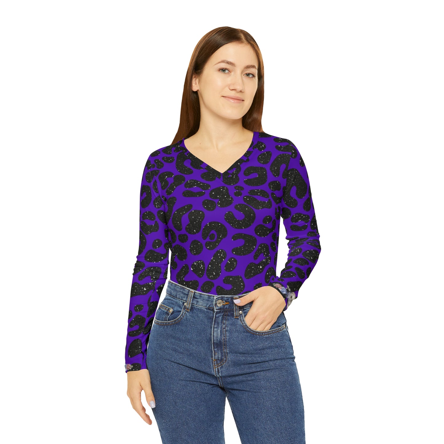 Women's Long Sleeve V-neck Shirt (AOP)