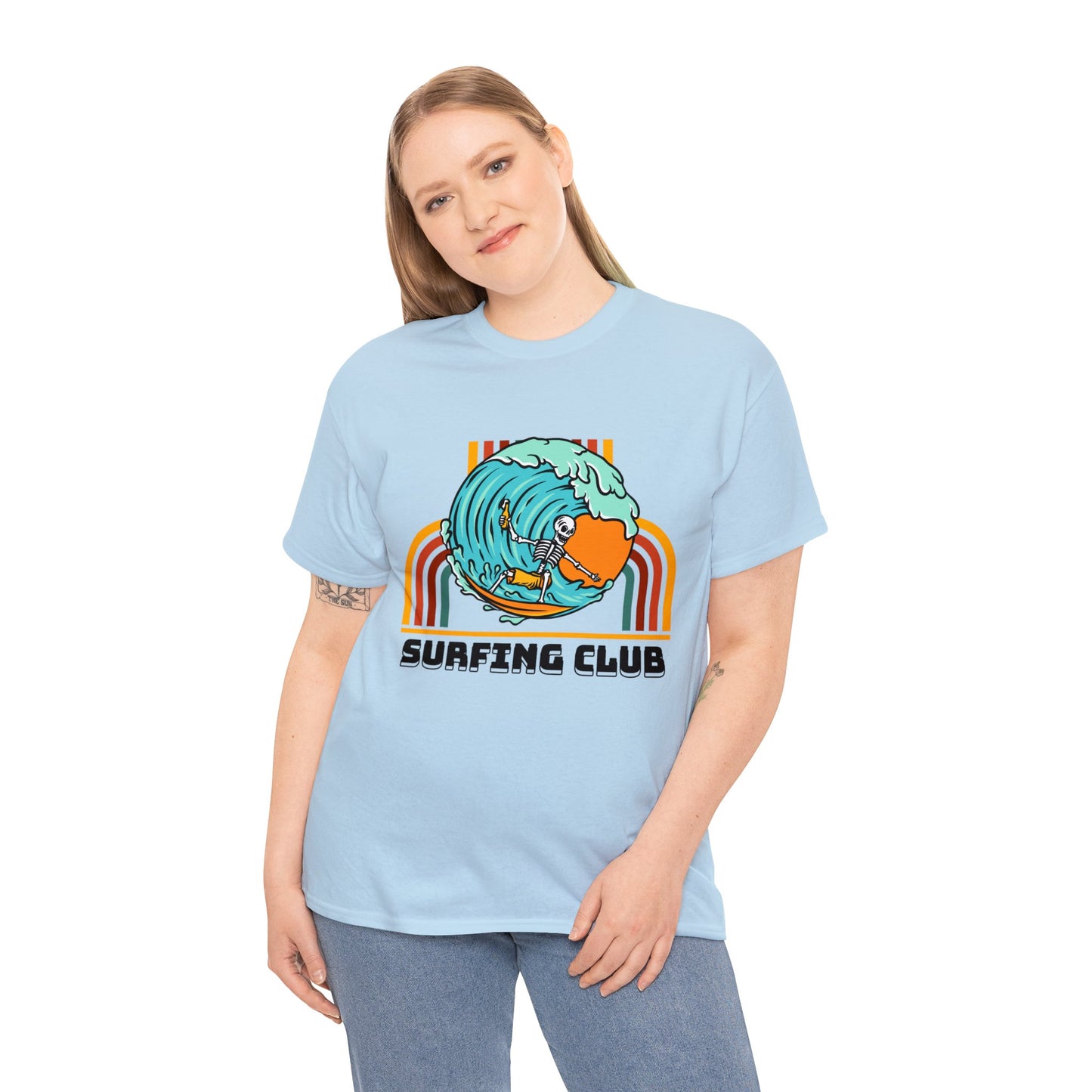 Unisex Heavy Cotton Tee adult/Teen Surfing Club Shirt Comes In Many Colors