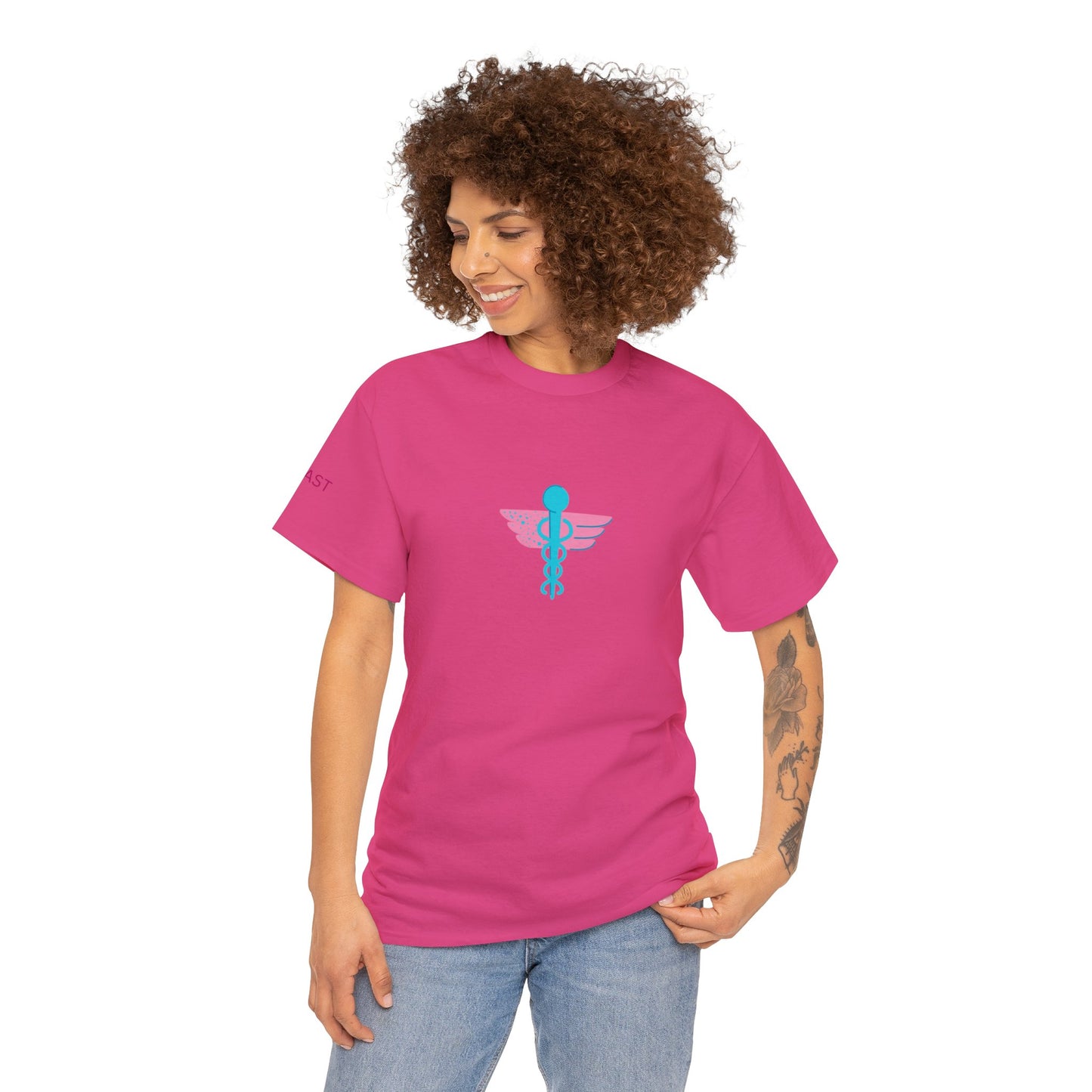 Unisex Heavy Cotton Tee 5 East Nurses Design on front and sleeve