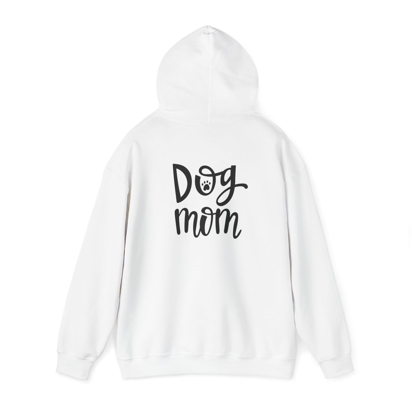 Unisex Heavy Blend™ Hooded Sweatshirt Adult/Teen Dog Mom in Black Writing on Back