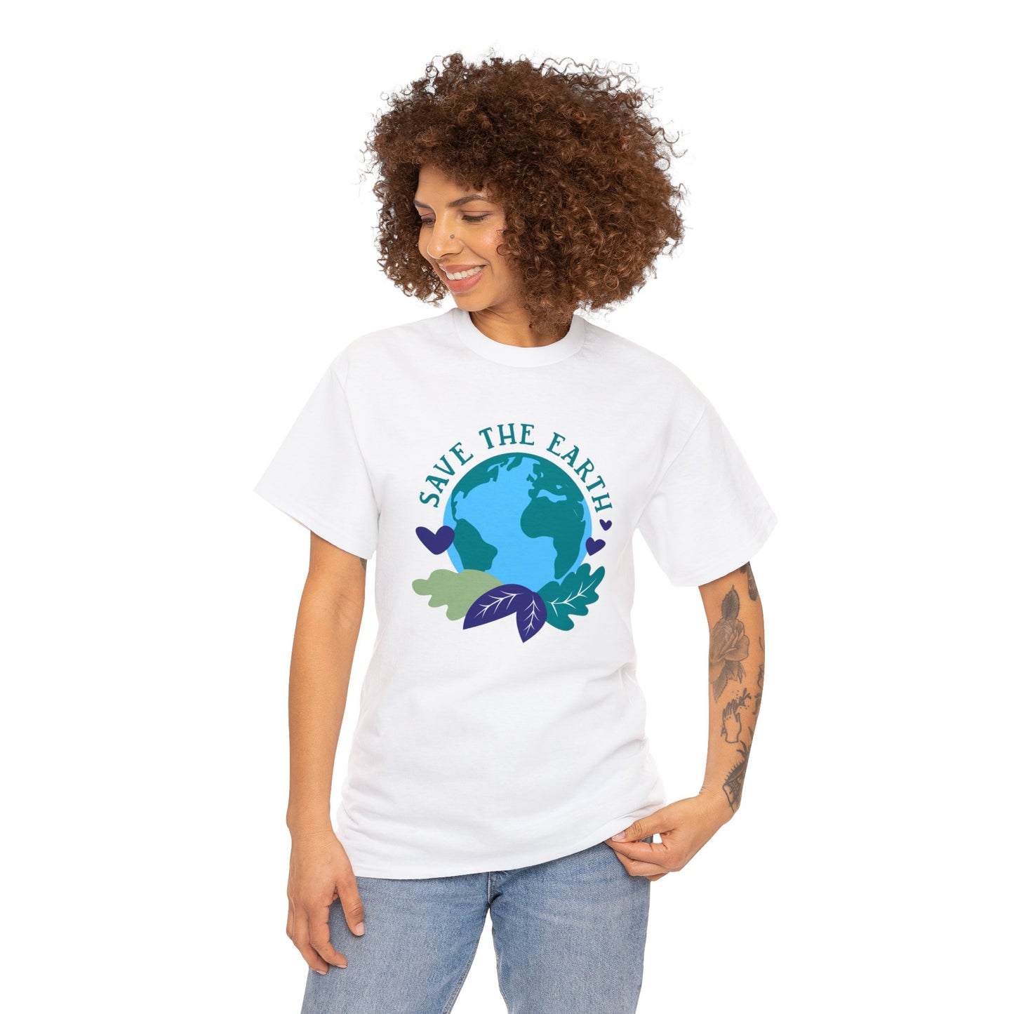 Unisex Heavy Cotton Tee Adult/Teen Activewear Shirt Comes In Many Colors Save The Earth