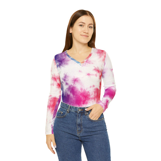 Women's Long Sleeve V-neck Shirt (AOP)