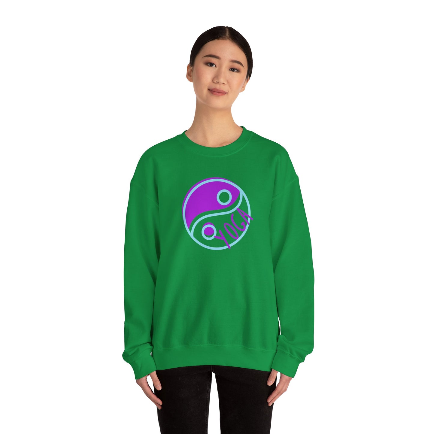 Unisex Heavy Blend™ Crewneck Sweatshirt ADULT/TEEN ACTIVEWEAR YIN-YANG  PURPLE TEAL-BLUE