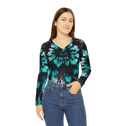 Women's Long Sleeve V-neck Shirt (AOP)