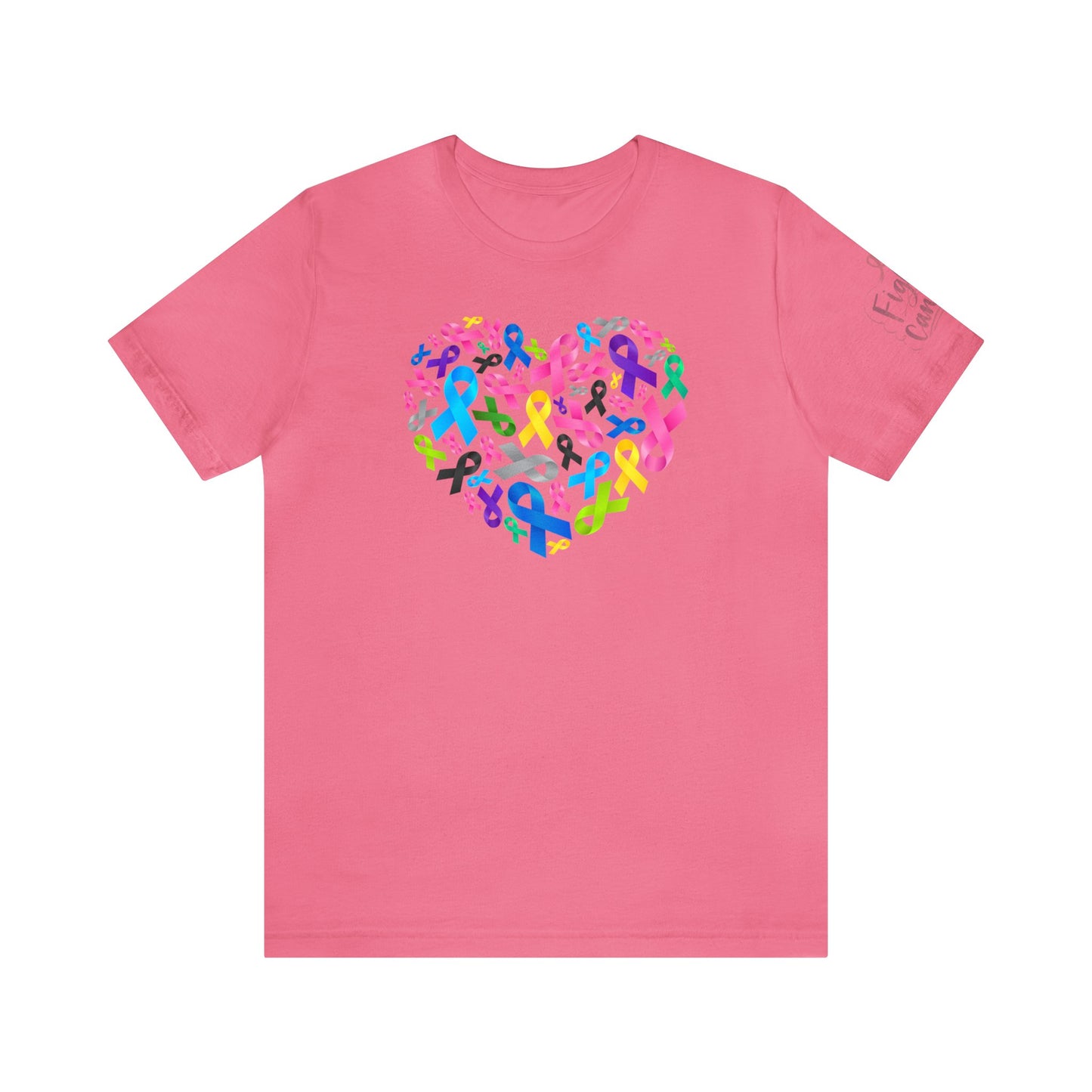 Unisex Jersey Short Sleeve Tee Adult/Teen Activewear Blue Ribbon for Child Abuse Yellow Ribbon for Child Cancer Purple Ribbon for Domestic Violence and Pink for Breast Cancer Awareness