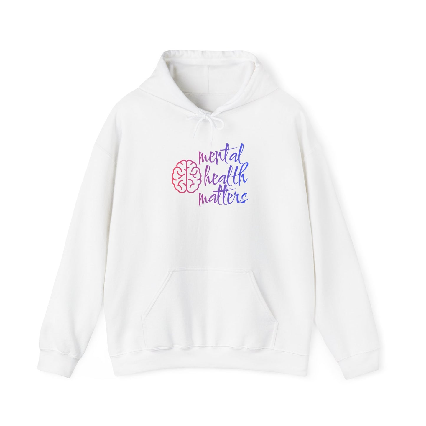 Unisex Heavy Blend™ Hooded Sweatshirt Adult/Teen Activewear Mental Health Matters Awareness Purple and Pink Writing