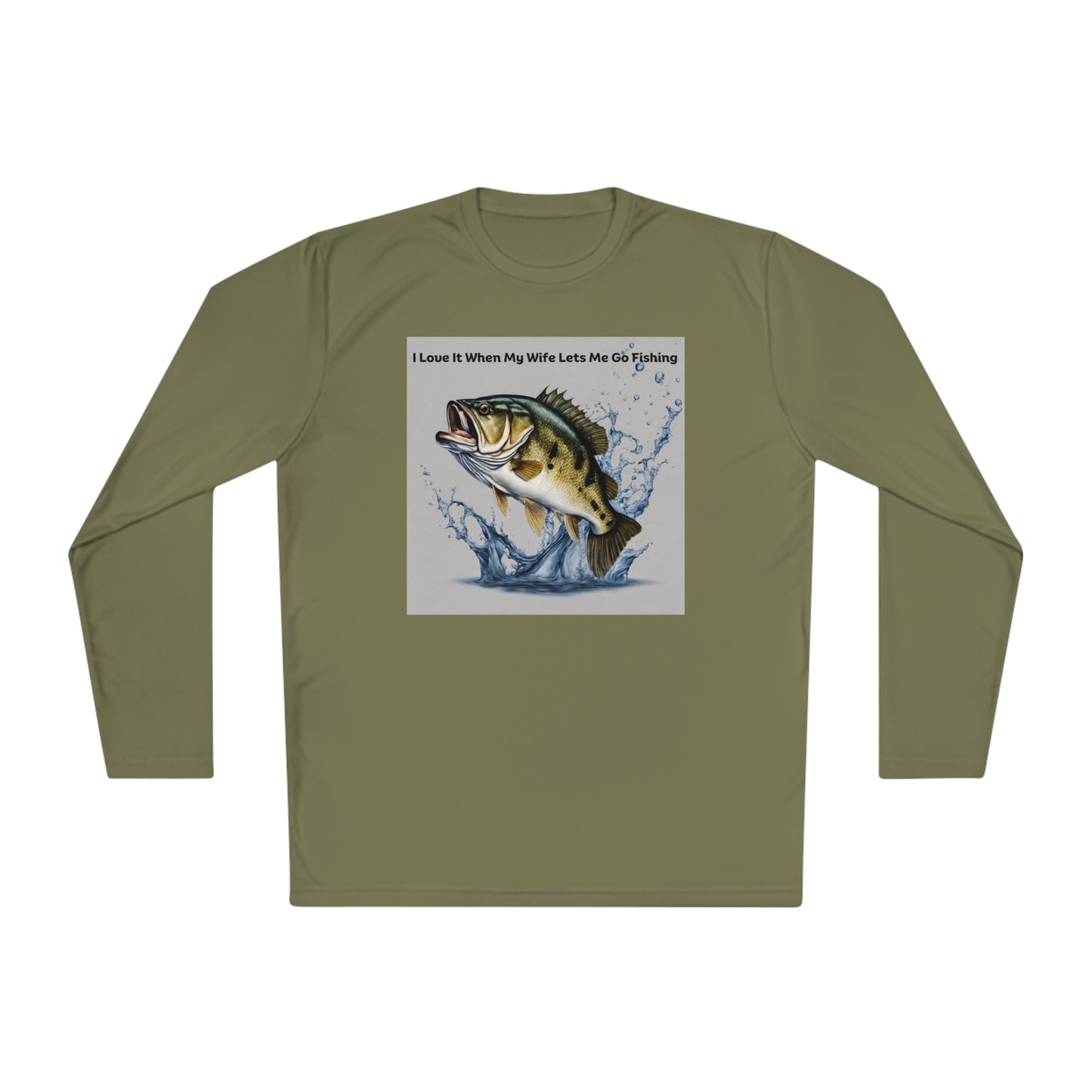 Unisex Lightweight Long Sleeve Tee Adult Activewear I Love It When My Wife Lets Me Go Fishing