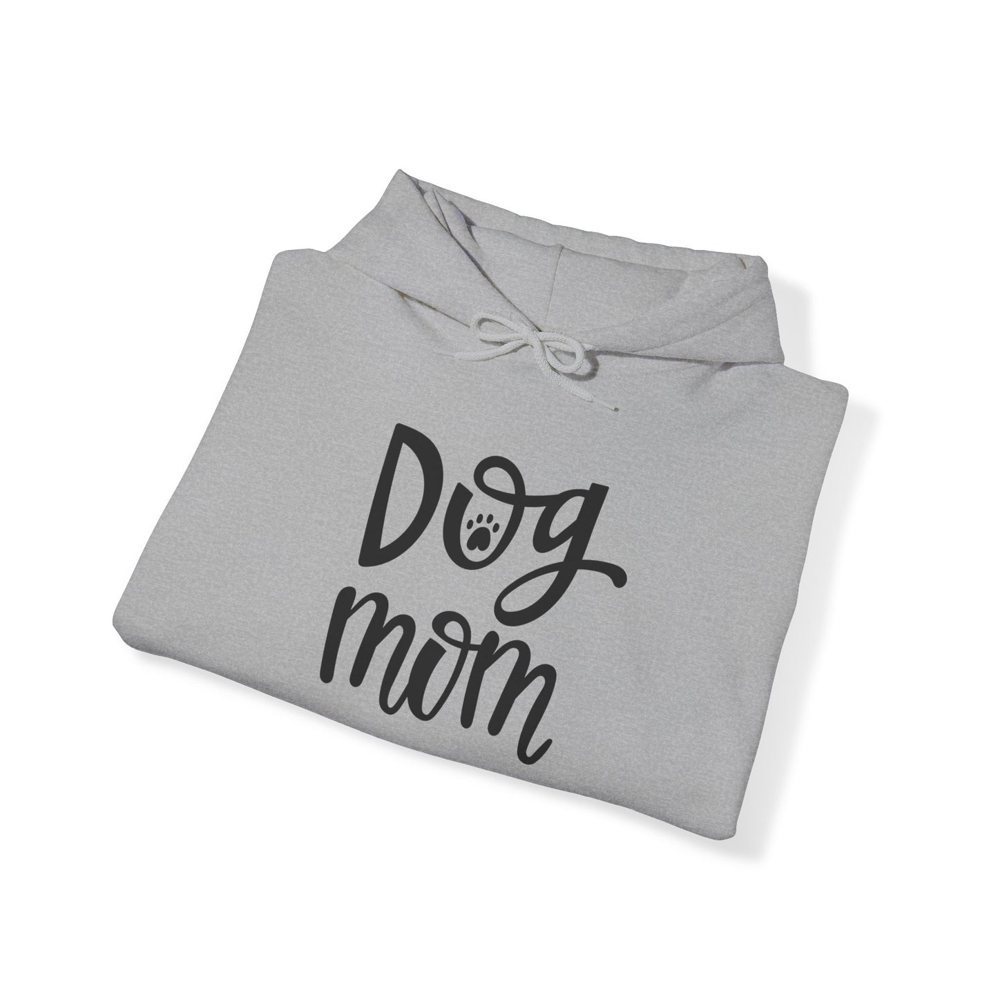 Unisex Heavy Blend™ Hooded Sweatshirt Adult Activewear Dog Mom on Front in Black Pitbull on Back Colors Brown Black and White