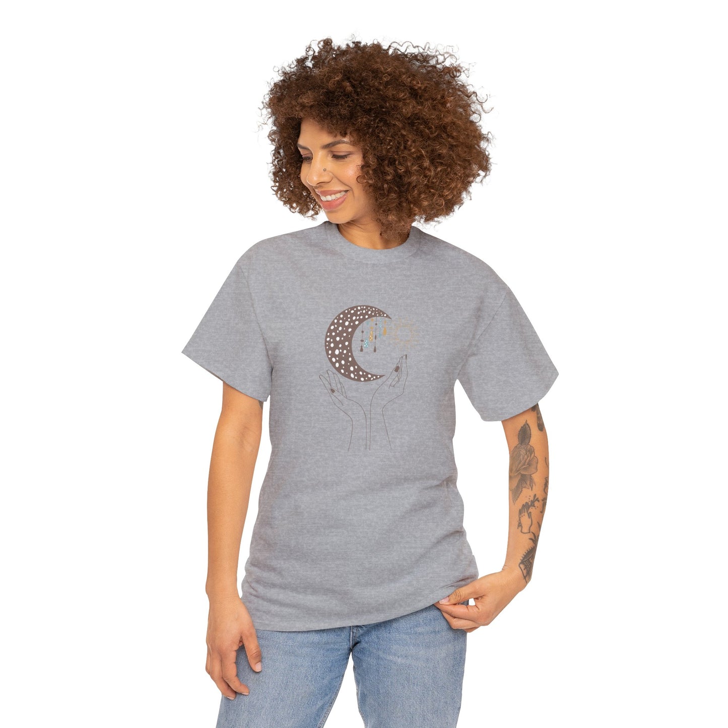 Unisex Heavy Cotton Tee Adult/Teen Activewear Moon Lover Shirt Comes In Many Colors