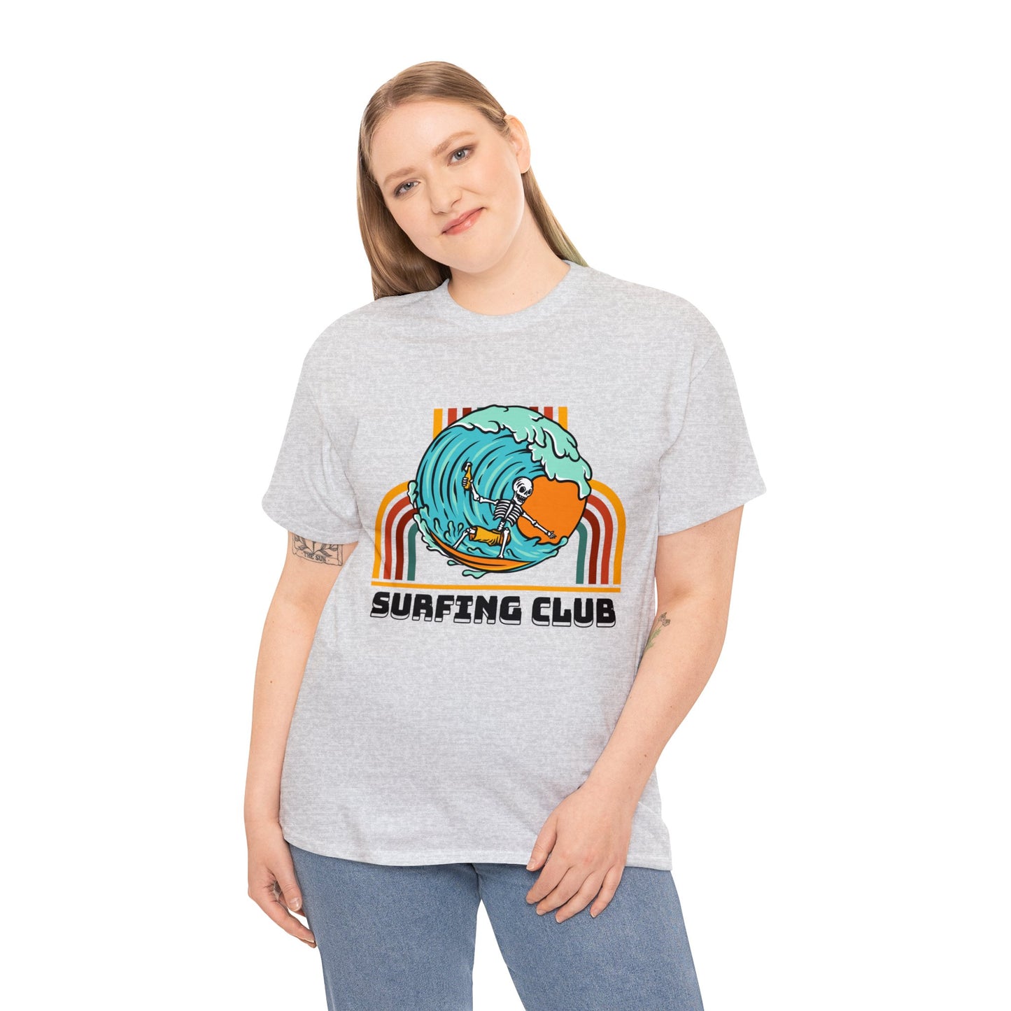 Unisex Heavy Cotton Tee adult/Teen Surfing Club Shirt Comes In Many Colors