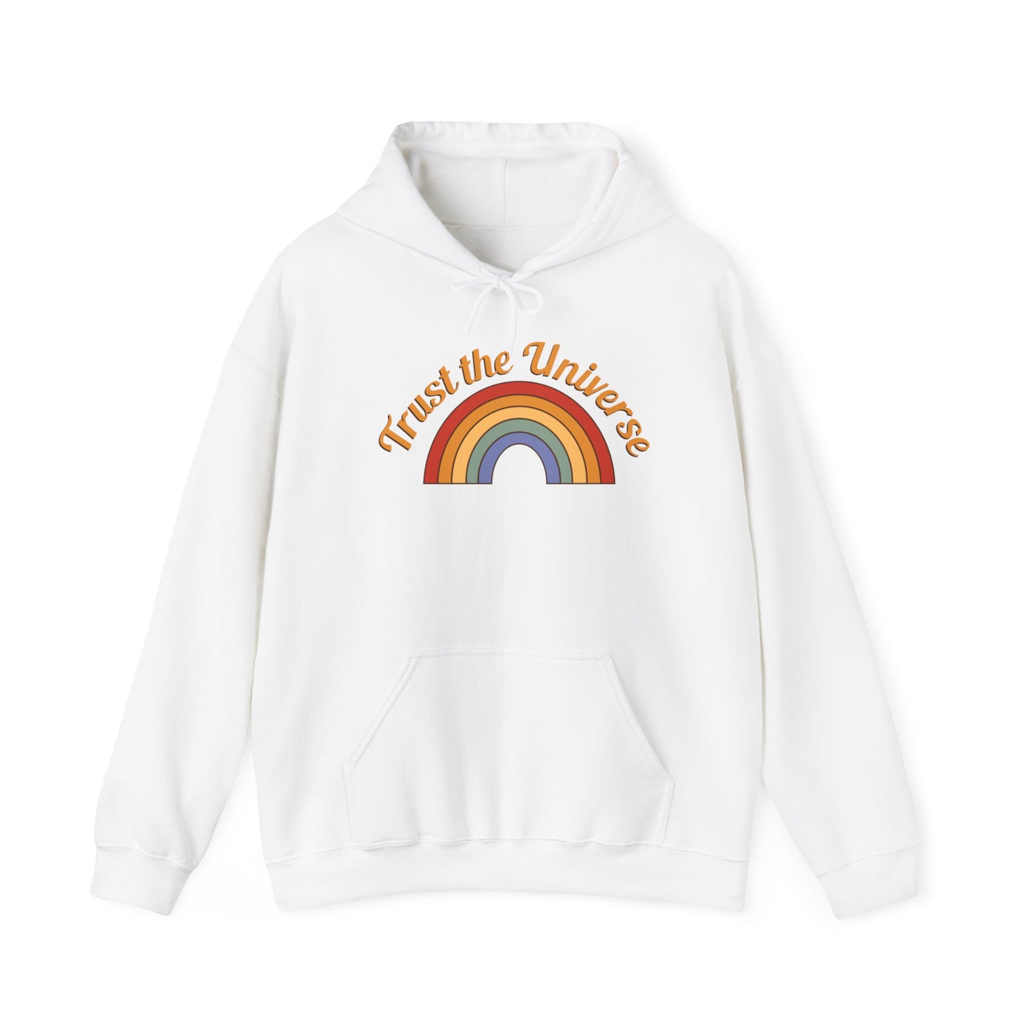 Unisex Heavy Blend™ Hooded Sweatshirt Adult/Teen Activewear Trust The Universe Rainbow Colors Red Yellow Blue Purple