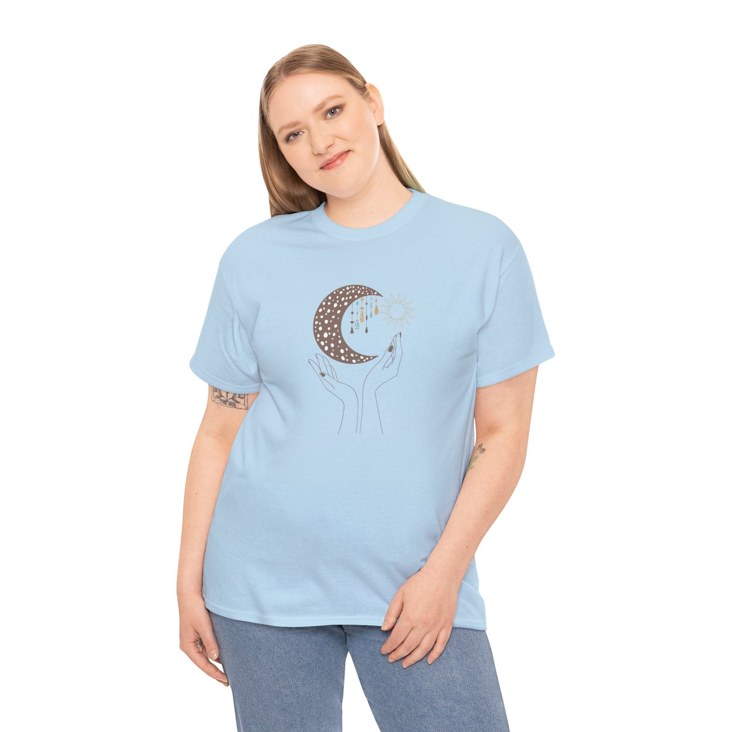 Unisex Heavy Cotton Tee Adult/Teen Activewear Moon Lover Shirt Comes In Many Colors