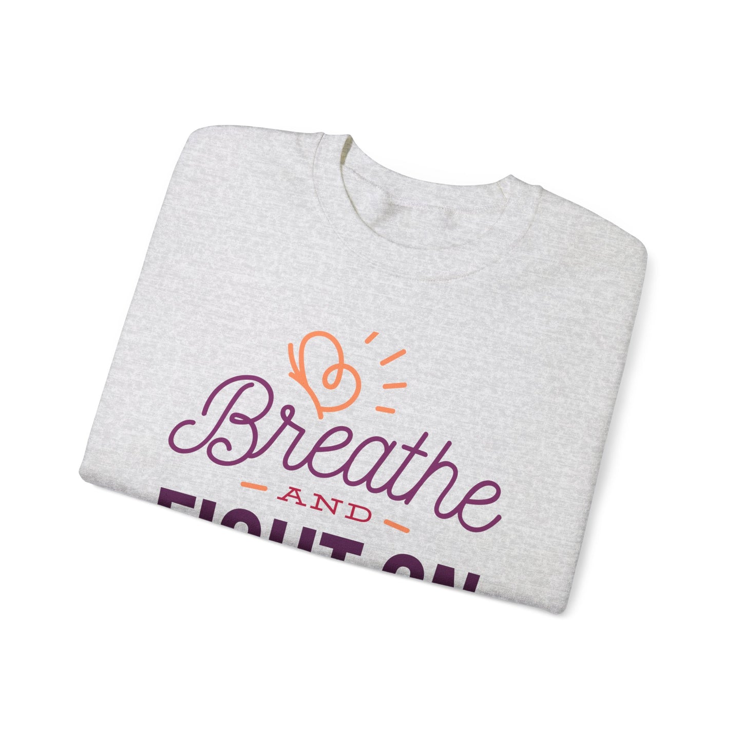 Unisex Heavy Blend™ Crewneck Sweatshirt Adult/Teen Activewear Black Lives Matter Breathe and Live On in Colors Purple and Peach Writing