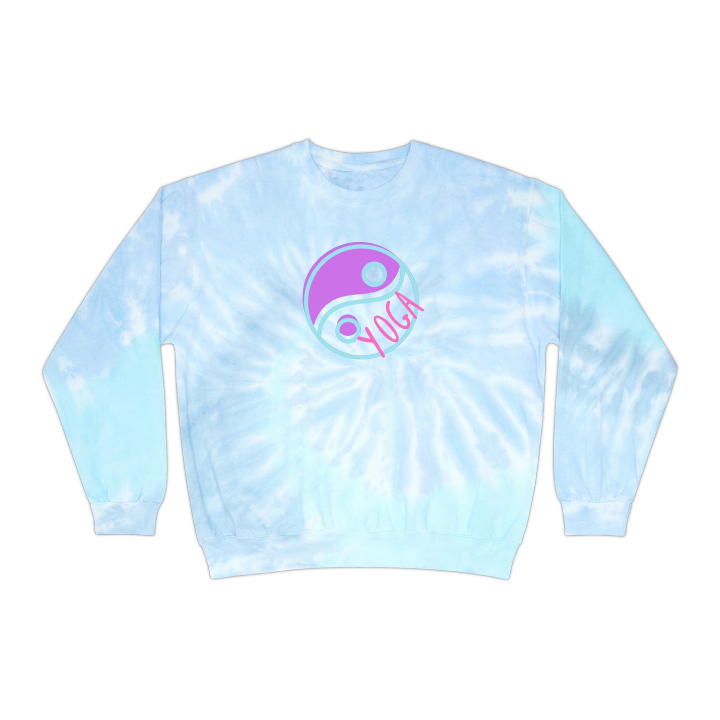 Unisex Tie-Dye Sweatshirt ADULT/TEEN ACTIVEWEAR YOGA IN DARK PINK YIN-YANG COLORS TEAL-BLUE PURPLE