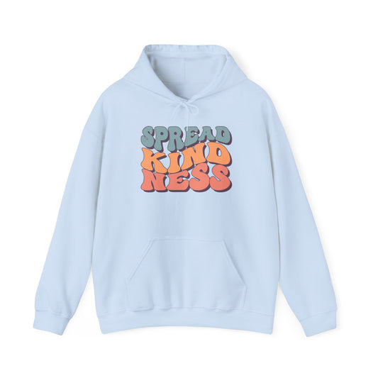 Unisex Heavy Blend™ Hooded Sweatshirt Adult/Teen Activewear Spread Kindness Awareness Light Blue Peach And Mauve Writing