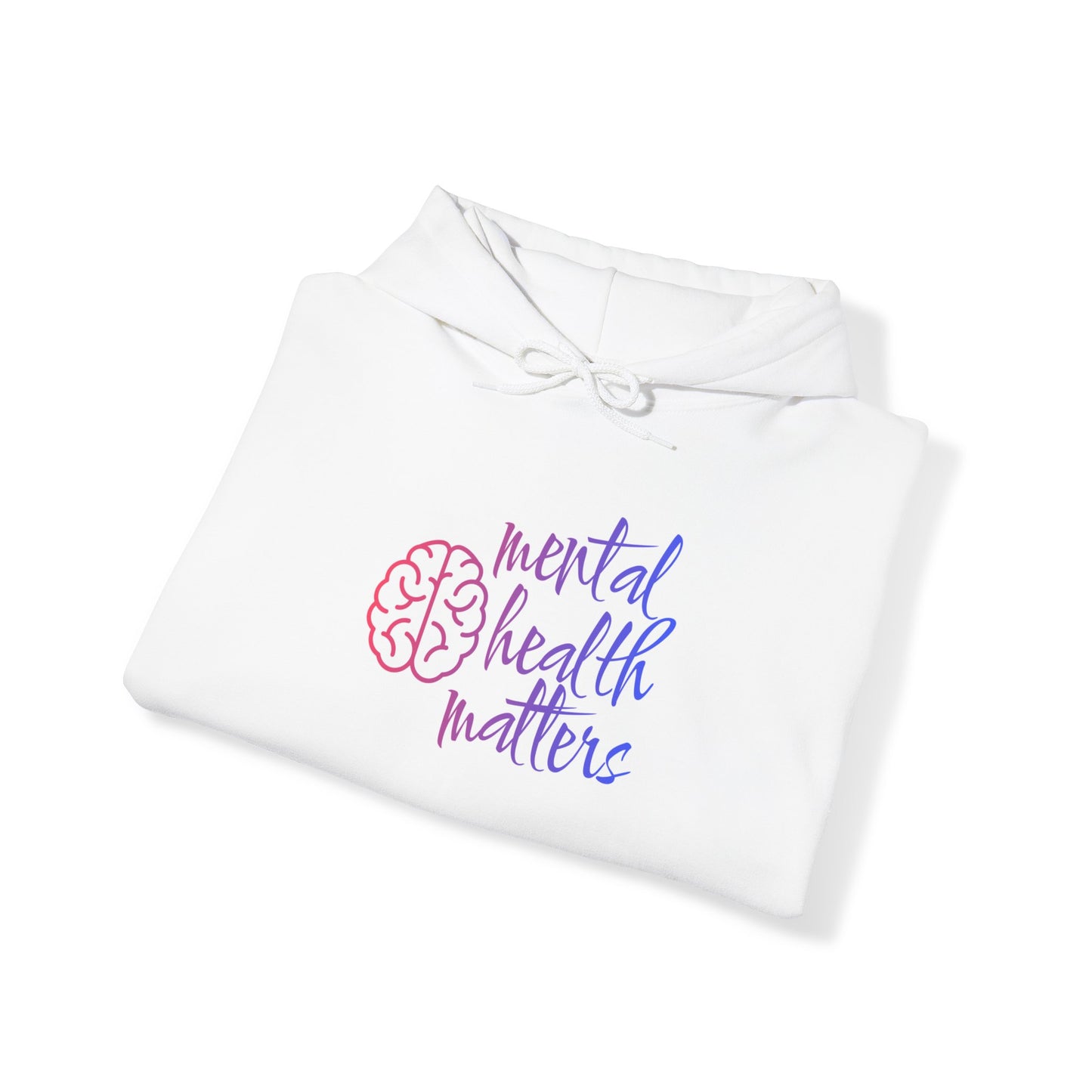 Unisex Heavy Blend™ Hooded Sweatshirt Adult/Teen Activewear Mental Health Matters Awareness Purple and Pink Writing