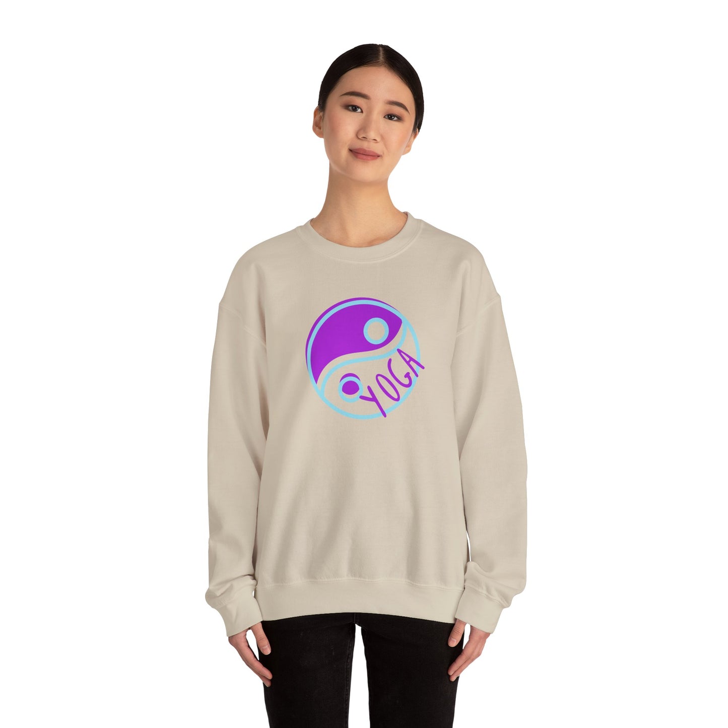 Unisex Heavy Blend™ Crewneck Sweatshirt ADULT/TEEN ACTIVEWEAR YIN-YANG  PURPLE TEAL-BLUE