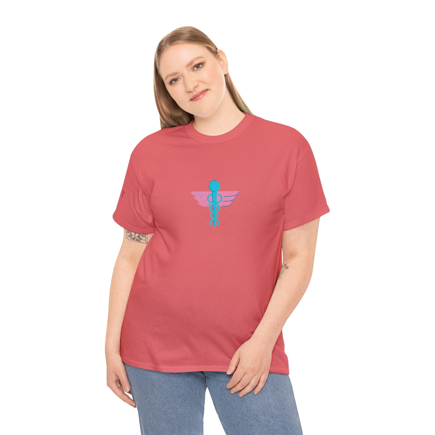 Unisex Heavy Cotton Tee 5 East Nurses Design on front and sleeve