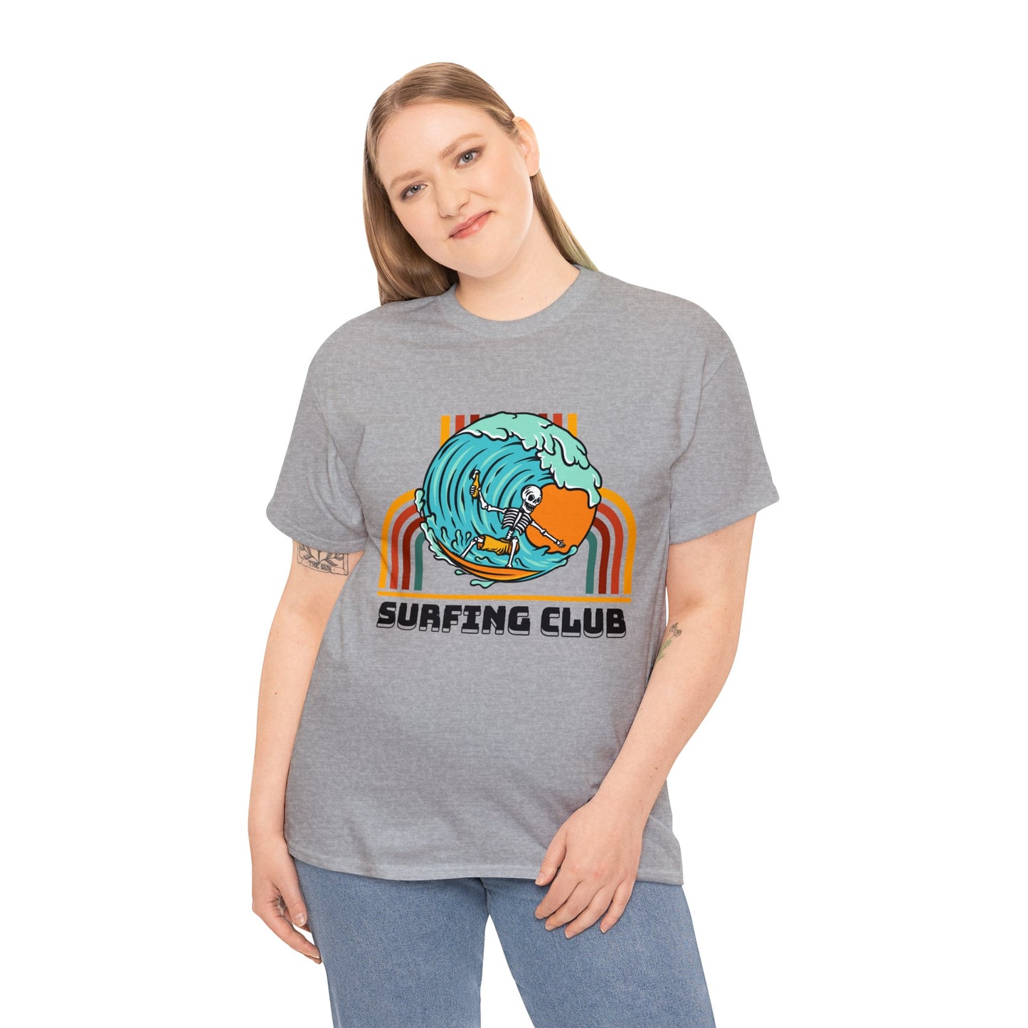 Unisex Heavy Cotton Tee adult/Teen Surfing Club Shirt Comes In Many Colors