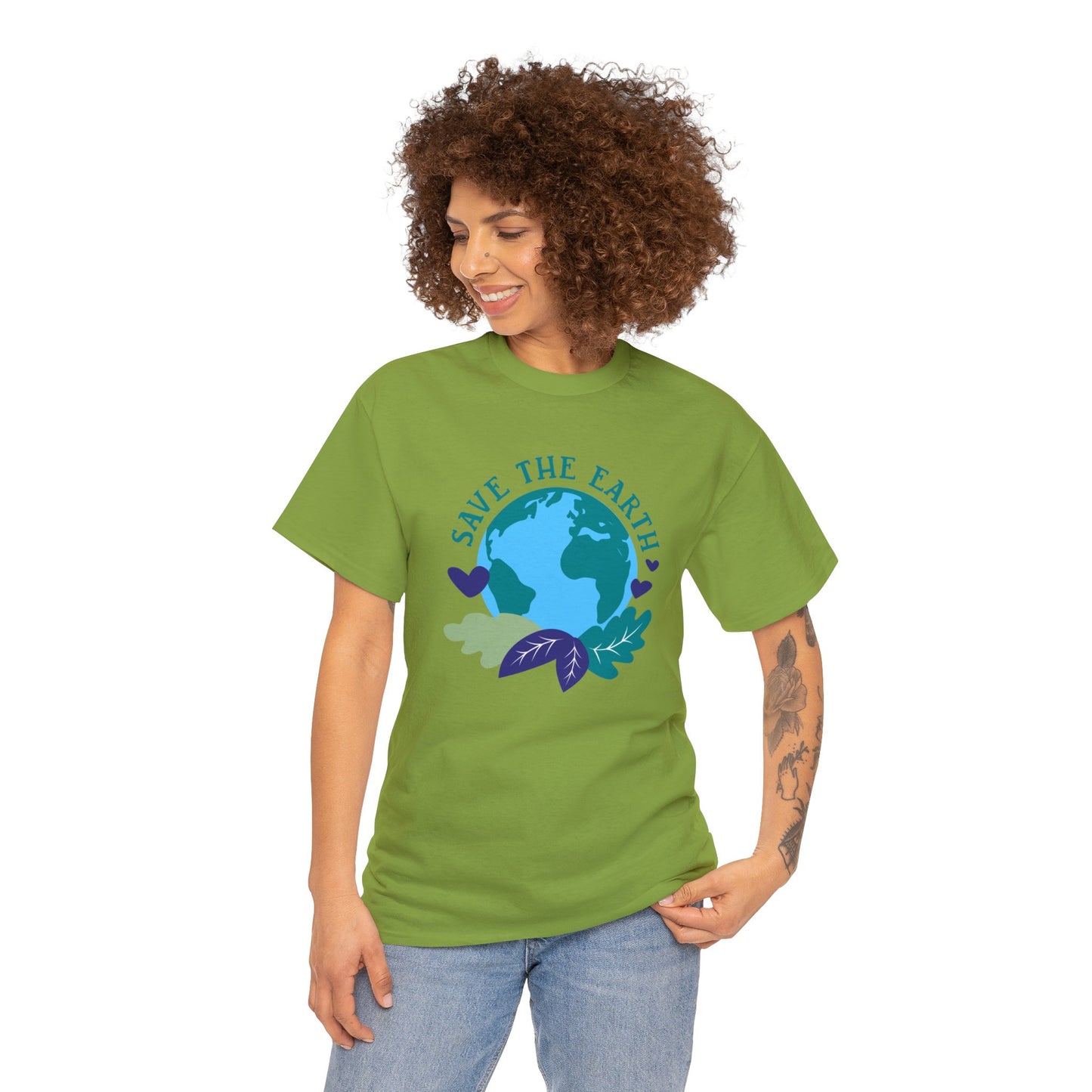 Unisex Heavy Cotton Tee Adult/Teen Activewear Shirt Comes In Many Colors Save The Earth