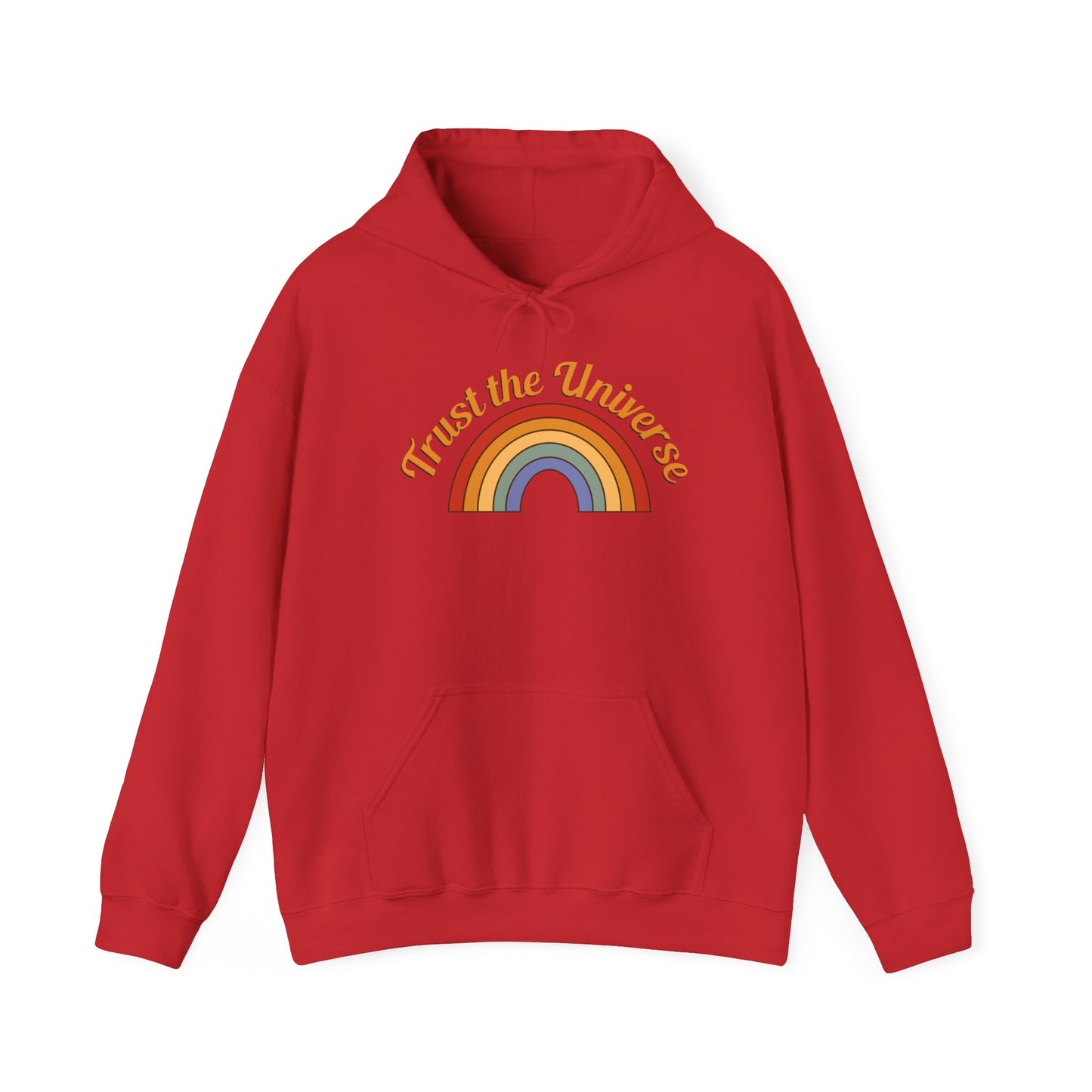 Unisex Heavy Blend™ Hooded Sweatshirt Adult/Teen Activewear Trust The Universe Rainbow Colors Red Yellow Blue Purple