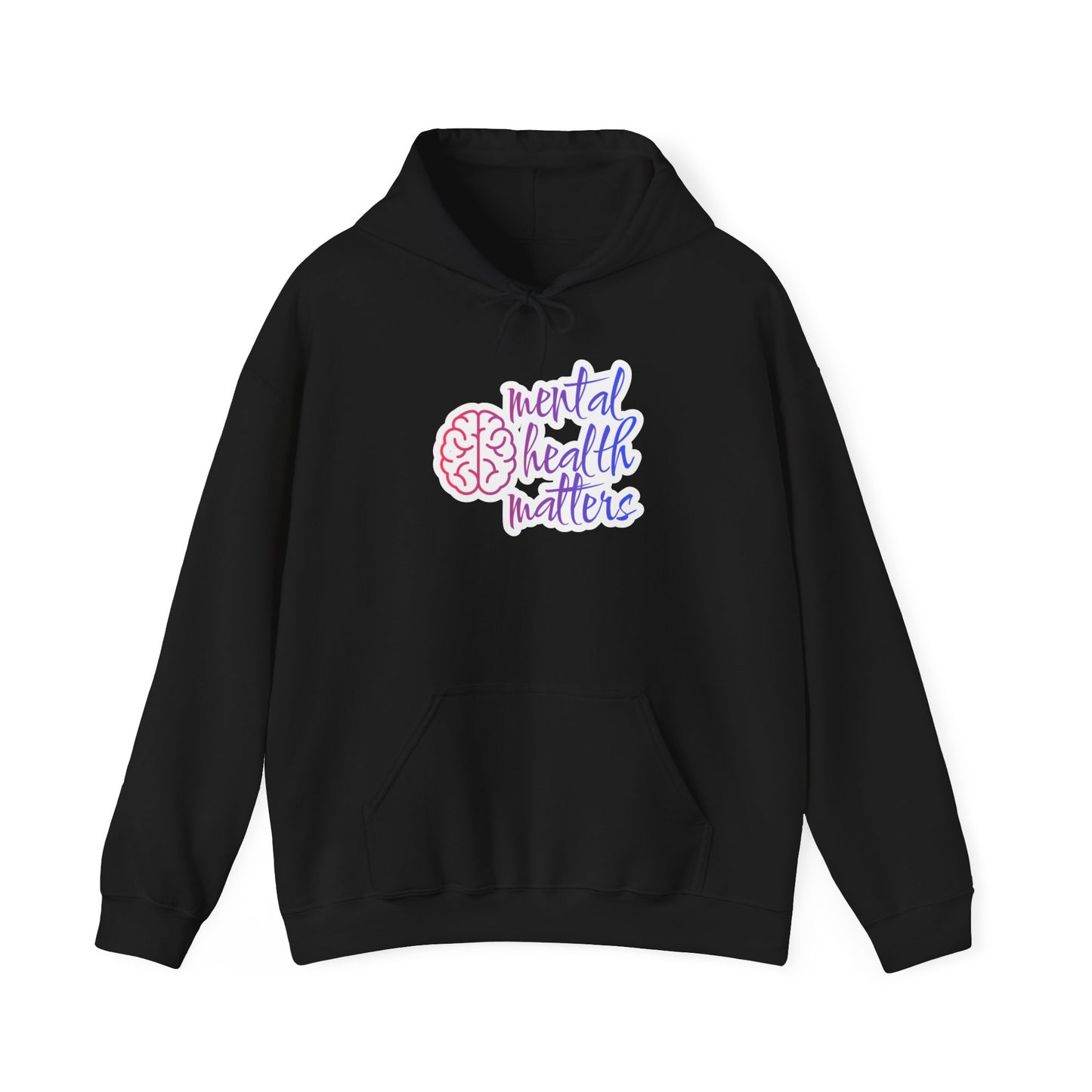 Unisex Heavy Blend™ Hooded Sweatshirt Adult/Teen Activewear Mental Health Matters Awareness Purple and Pink Writing