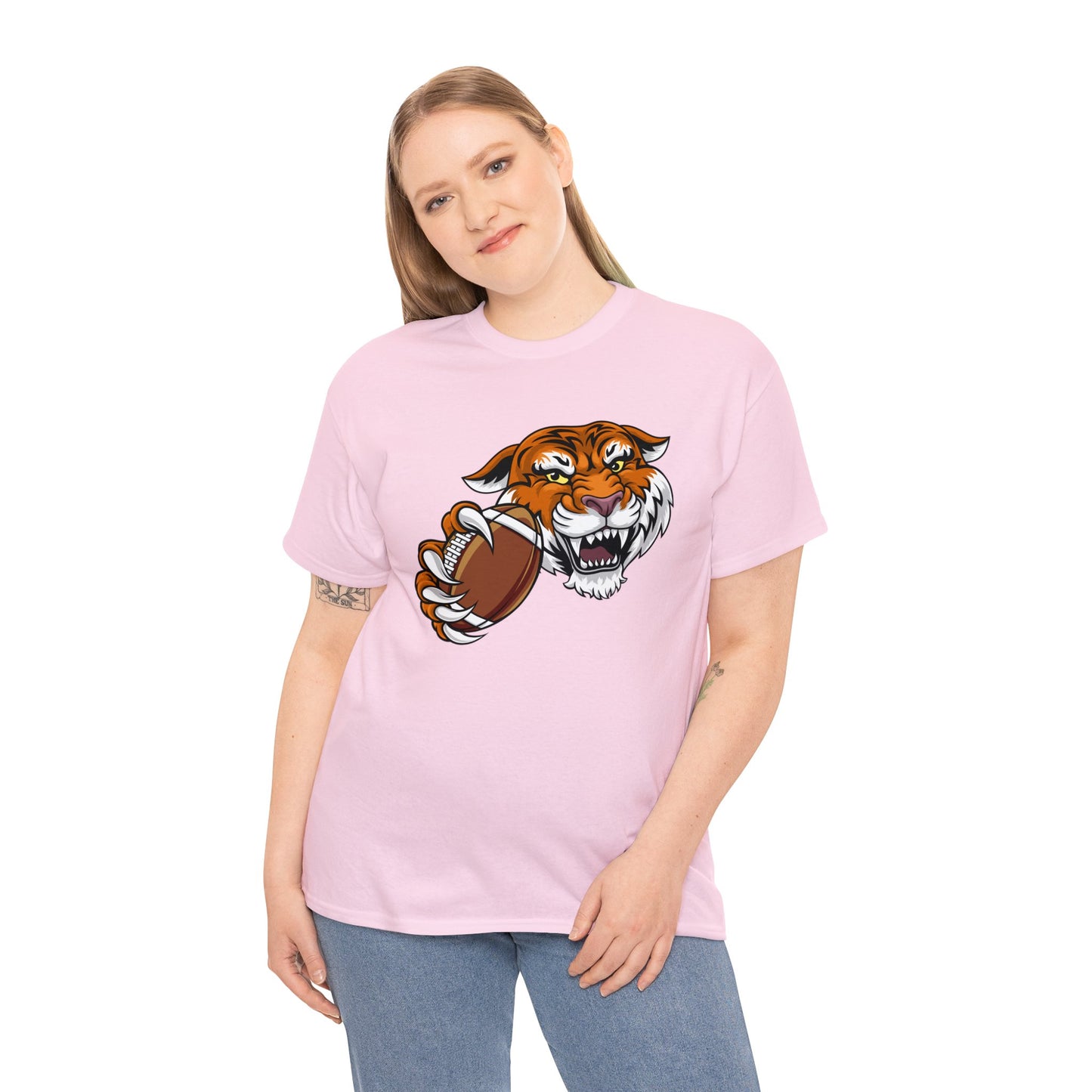 Unisex Heavy Cotton Tee Adult/Teen Activewear Tiger's Football Tea Generic Team Shirt Comes In Many Colors