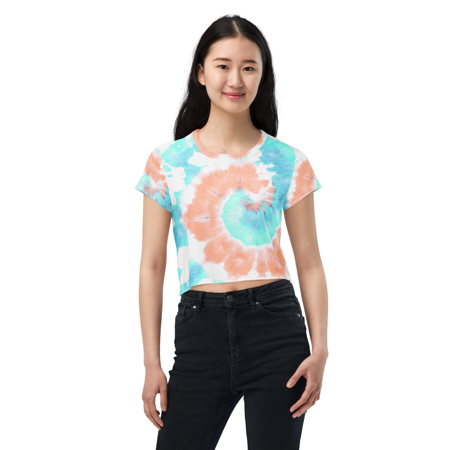 All-Over Print Crop Tee XSmall Up To 6XL Adult/Teen Activewear