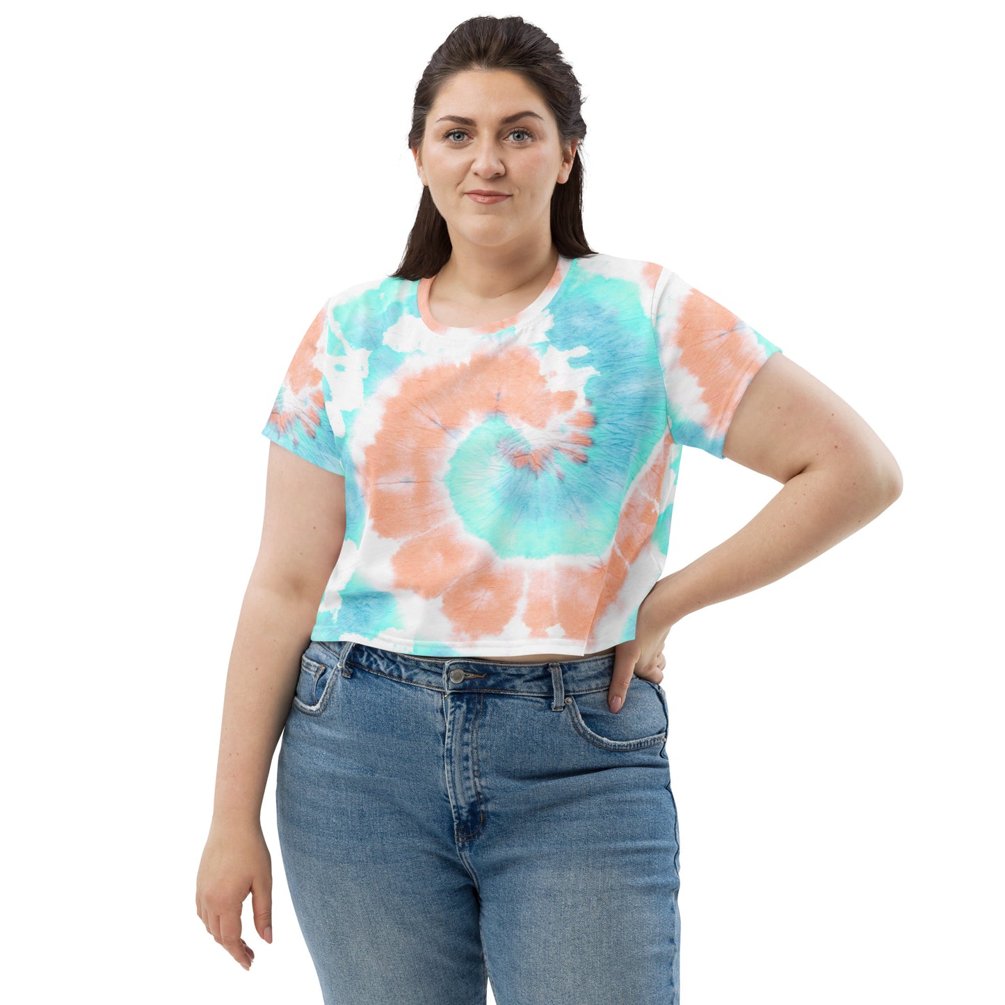 All-Over Print Crop Tee XSmall Up To 6XL Adult/Teen Activewear