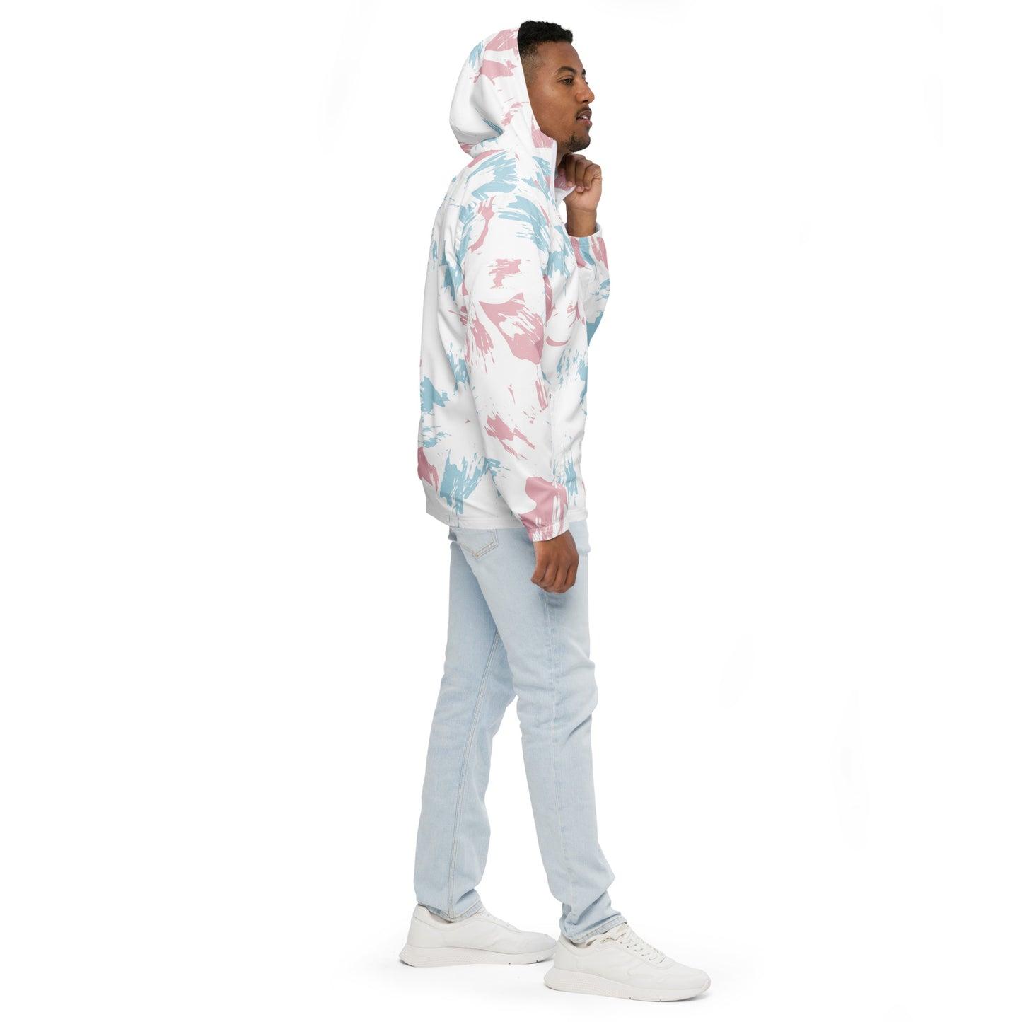 Unisex windbreaker Adult Activewear pink and blue white colors