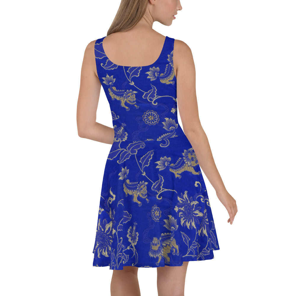 Skater Dress Electric Blue Dragon