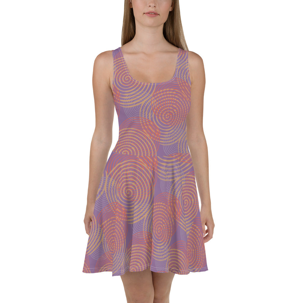 Skater Dress Mauve Swirls